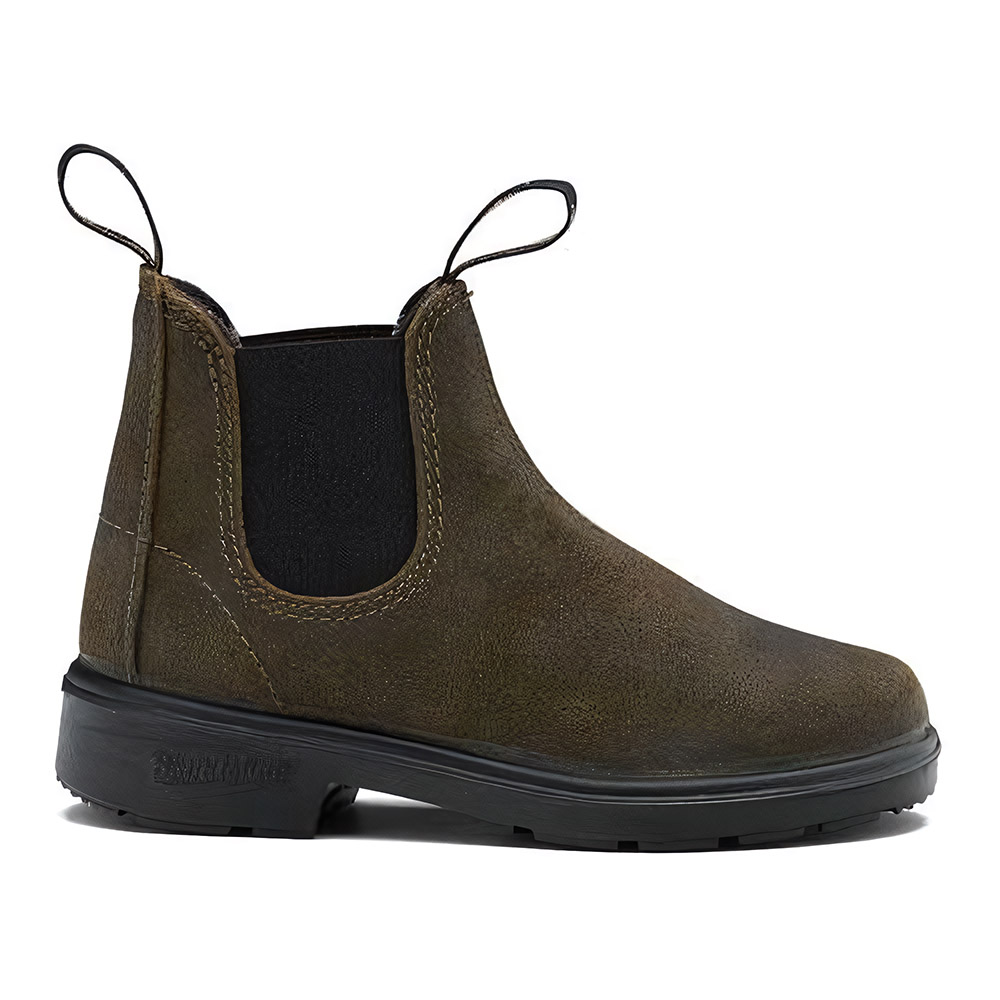 BlundstoneKinderChelseaBoots2496DarkOliveWaxedSuedeKidsBrown-K2UK