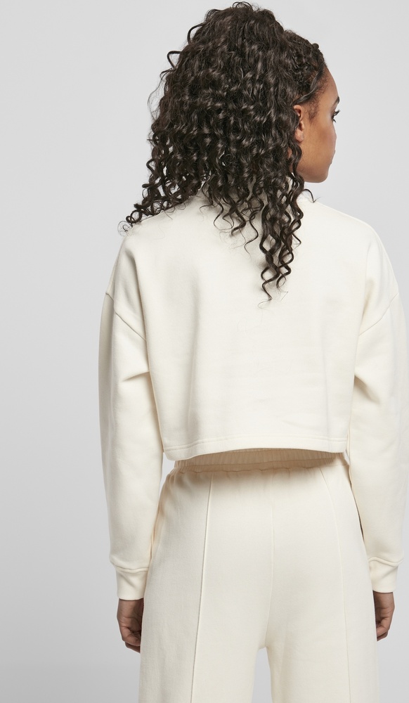 UrbanClassicsDamenSweatshirtLadiesCroppedOversizedSweatHighNeckCrewWhitesand-3XL