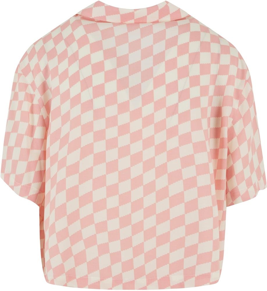UrbanClassicsDamenLadiesViscoseResortShirtTB4365Lemonadepinkcheck-3XL