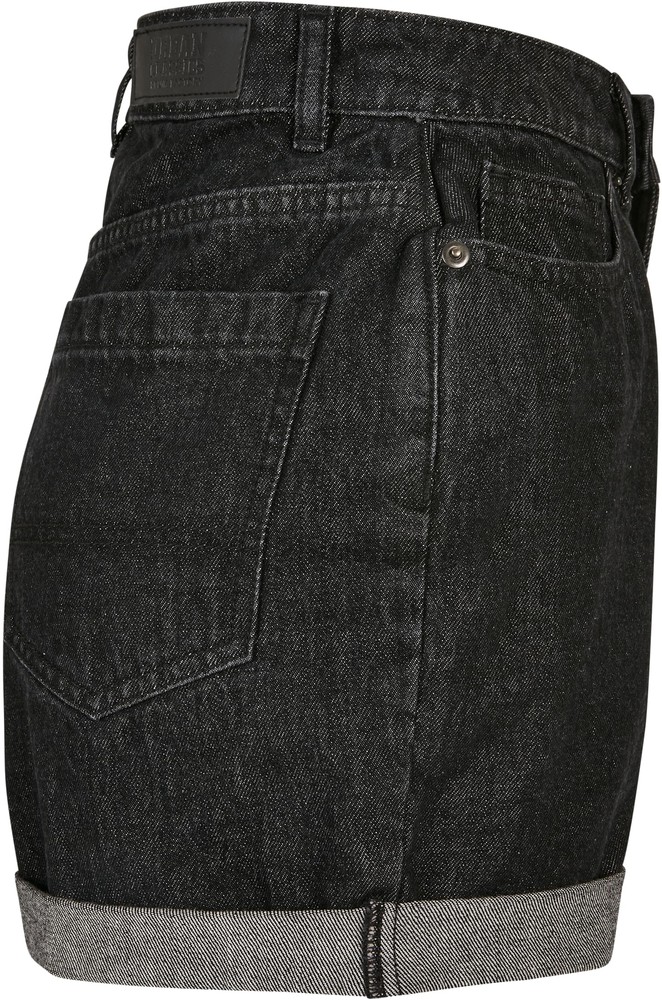 UrbanClassicsDamenLadiesHighWaistBoyfriendShortsBlackWashed-26