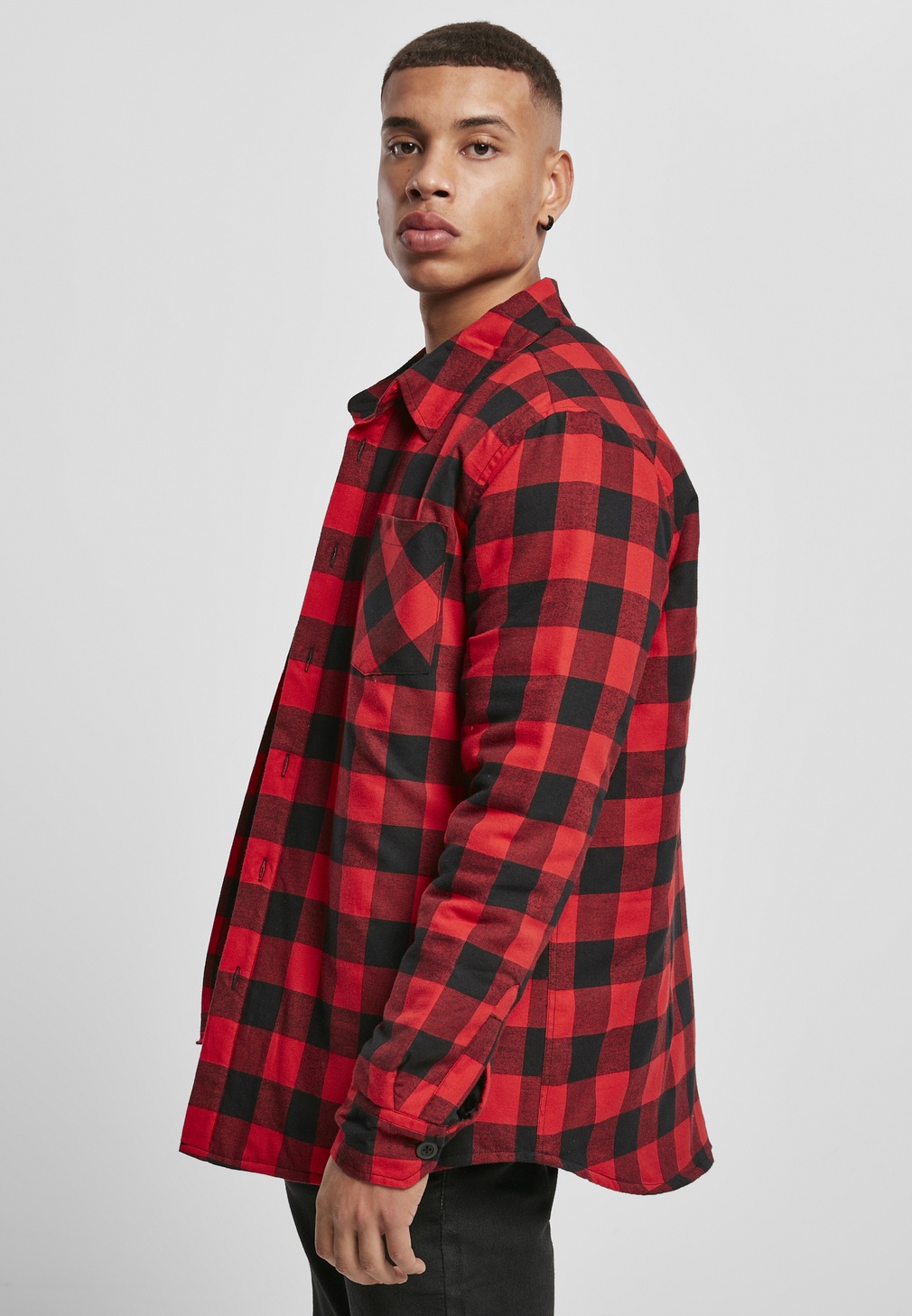 UrbanClassicsHemdPaddedCheckFlannelShirtBlackRed