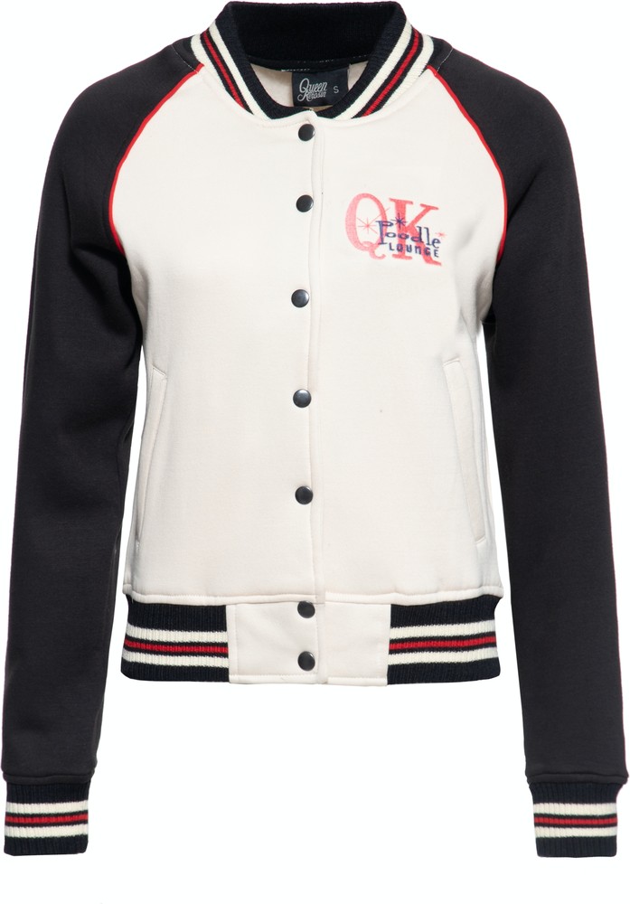 QueenKerosinDamenPoodleLoungeCollegeSweatjackeSchwarz