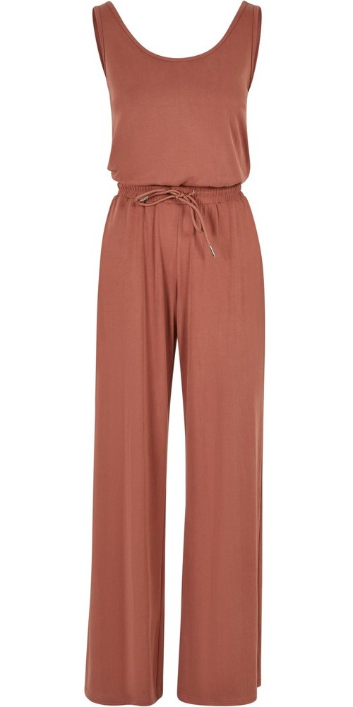 UrbanClassicsDamenLadiesLongSleevlessModalJumpsuitTerracotta-3XL