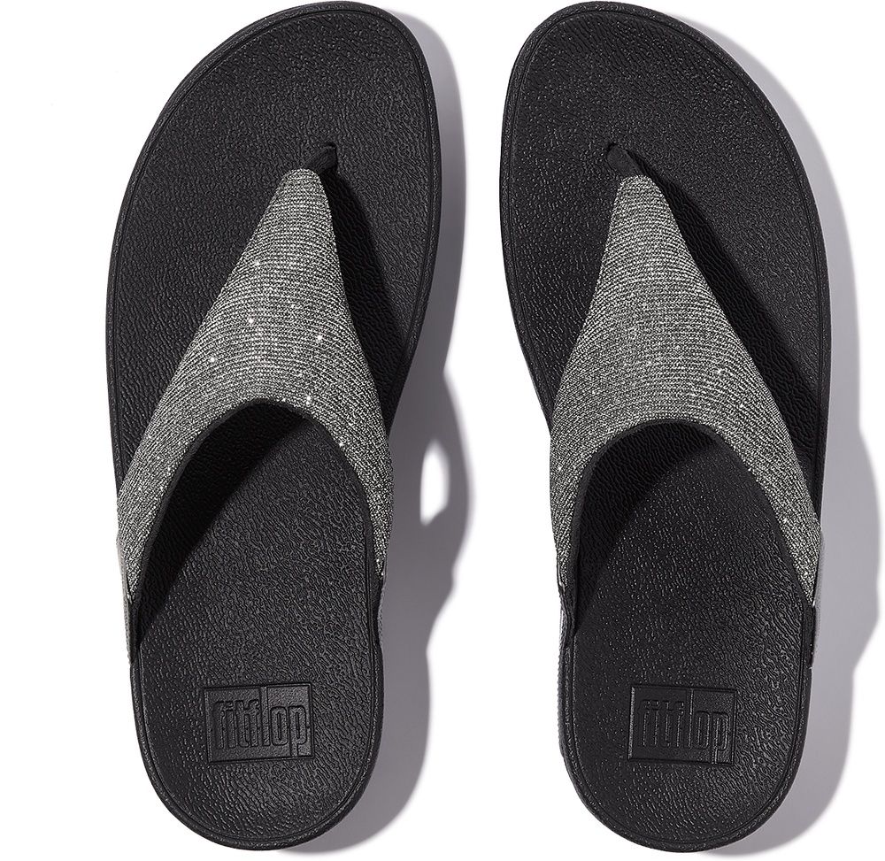 FitFlopDamenFlipFlopsLuluShimmerluxToe-PostSandalsFZ7Pewter-36