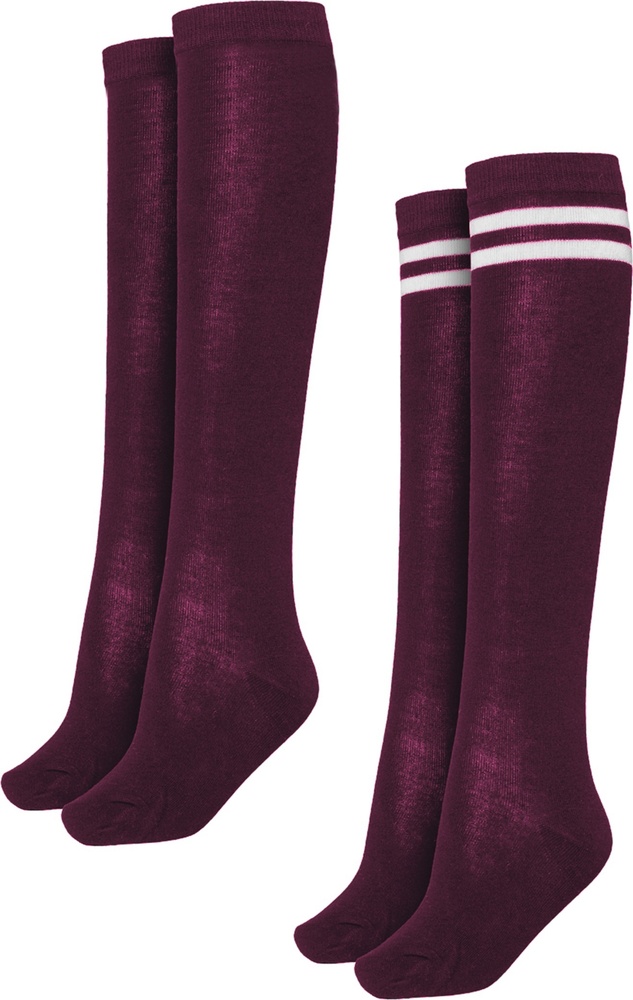 UrbanClassicsDamenSockenLadiesCollegeSocks2-PackBurgundy-39-42