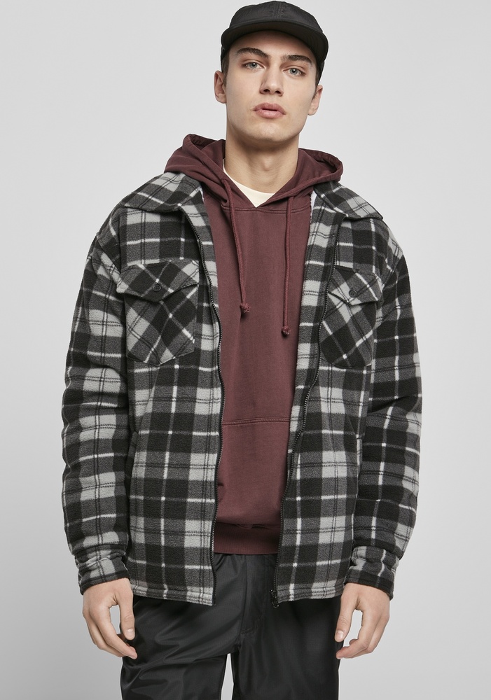 UrbanClassicsJackePlaidTeddyLinedShirtJacketBlackWhite-3XL
