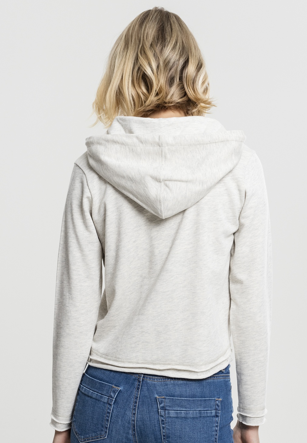 UrbanClassicsDamenHoodieLadiesCroppedTerryHoodyOffwhiteMelange-L