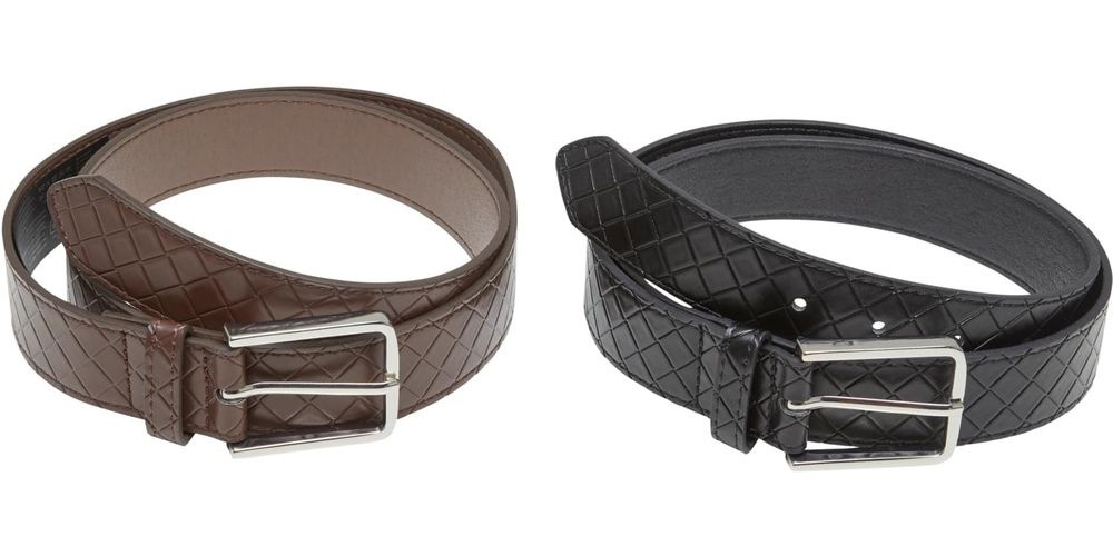 UrbanClassicsWovenEmbossedSyntheticLeatherBelt2-PackTB7217A