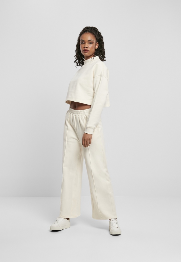 UrbanClassicsDamenSweatshirtLadiesCroppedOversizedSweatHighNeckCrewWhitesand-3XL