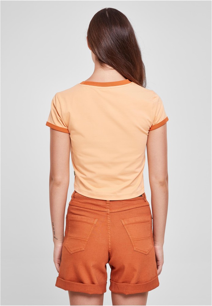 UrbanClassicsDamenT-ShirtLadiesStretchJerseyCroppedTeePaleorange-3XL