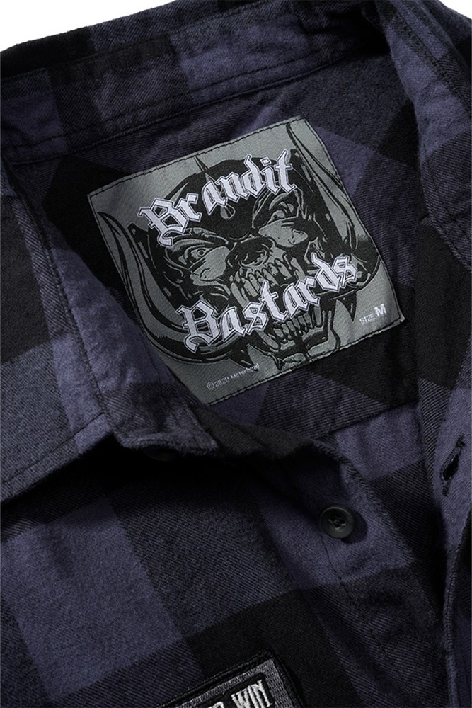 BranditMenHemdMotrheadCheckshirtBlack-Grey