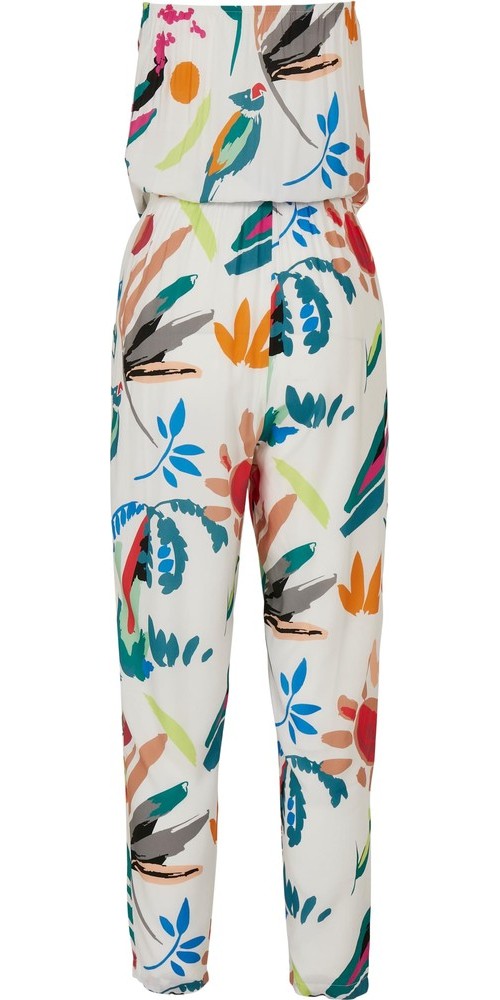 UrbanClassicsDamenLadiesViscoseBandeauJumpsuitWhitesandfruity-3XL