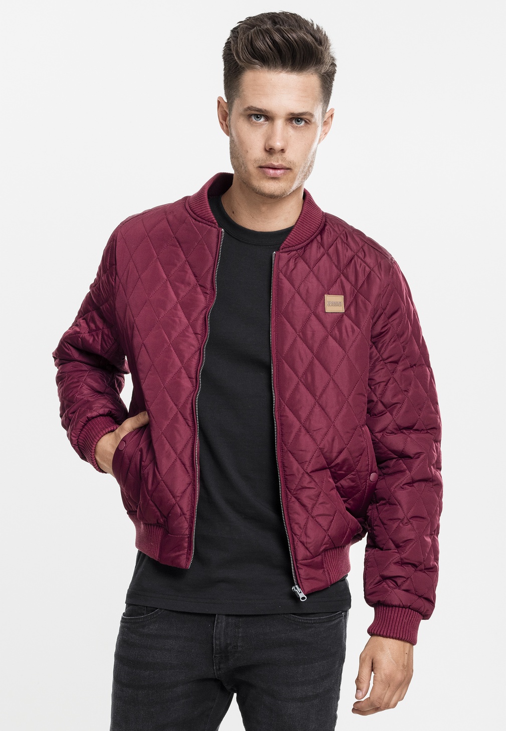 UrbanClassicsLeichteJackeDiamondQuiltNylonJacketBurgundy-L