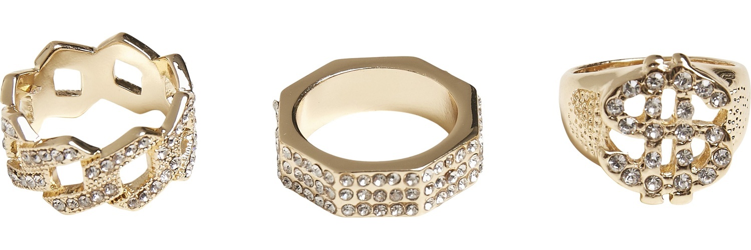 UrbanClassicsDollarRing3-PackGold