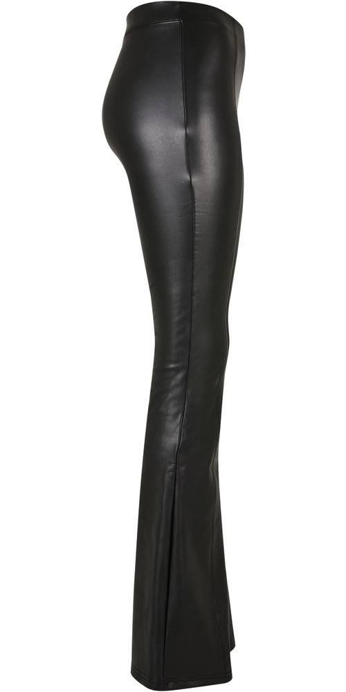 UrbanClassicsDamenHoseLadiesSyntheticLeatherFlaredPantsBlack
