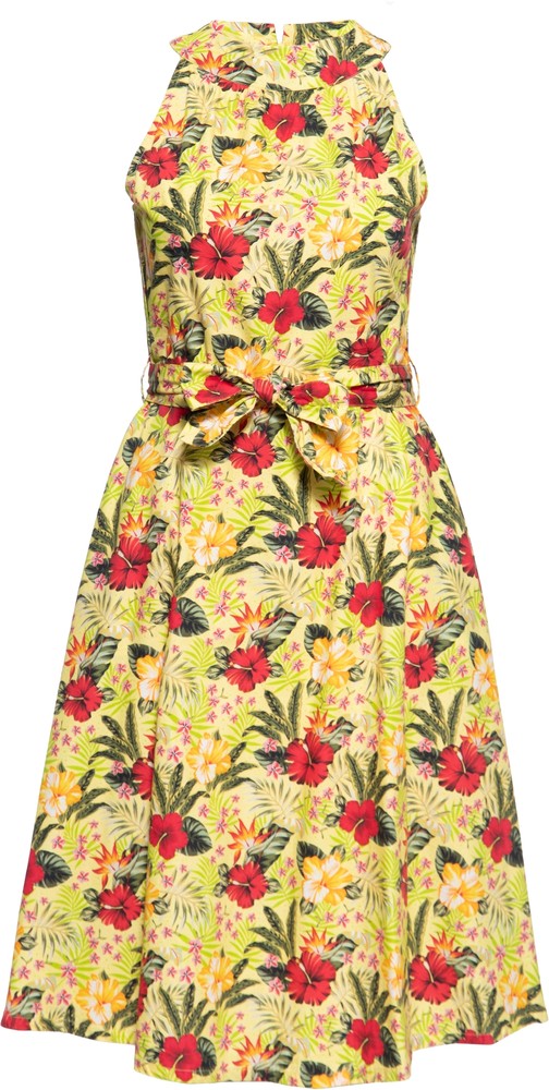 QueenKerosinDamenSwingKleidGelb-3XL