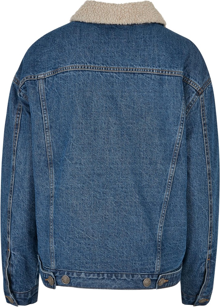 UrbanClassicsDamenJackeLadiesOversizedSherpaDenimJacketClearblueWashed-3XL