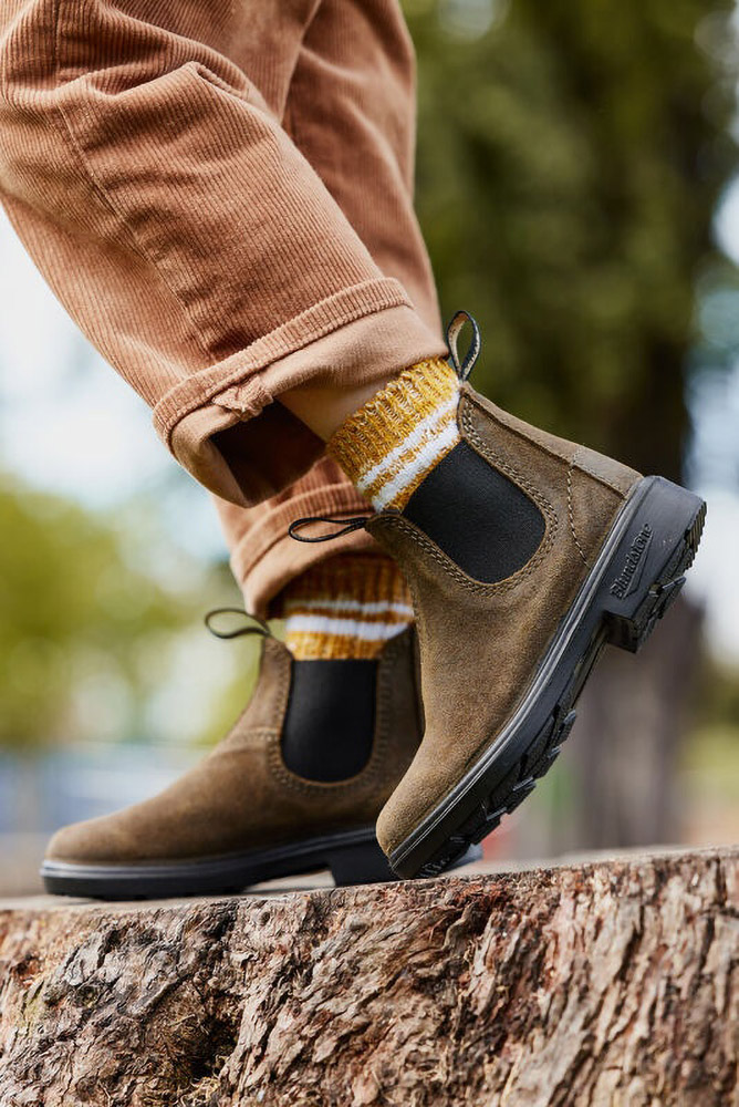 BlundstoneKinderChelseaBoots2496DarkOliveWaxedSuedeKidsBrown-K2UK