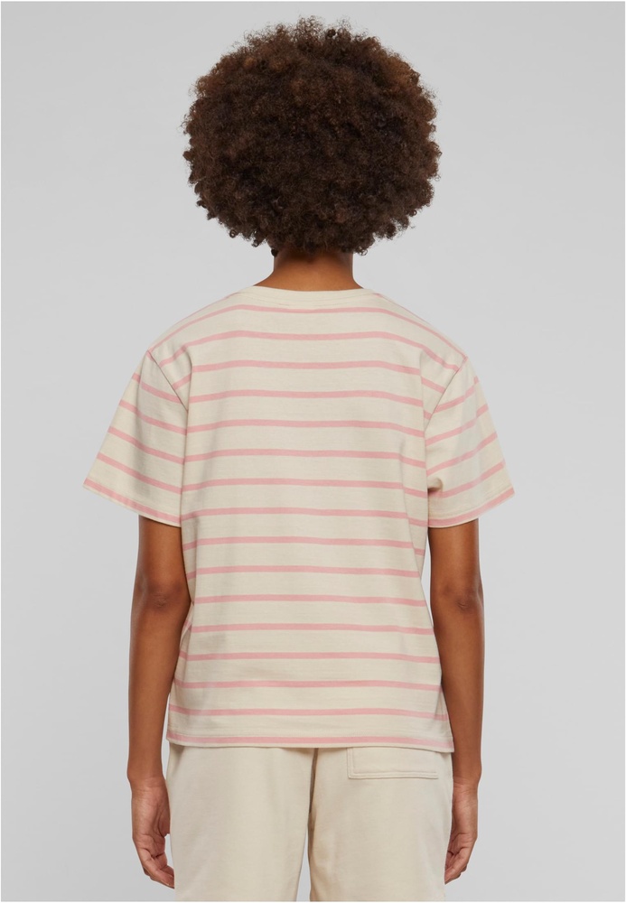 UrbanClassicsDamenT-ShirtLadiesStripedBoxyTeeTB6059LemonadepinkWhitesand-3XL