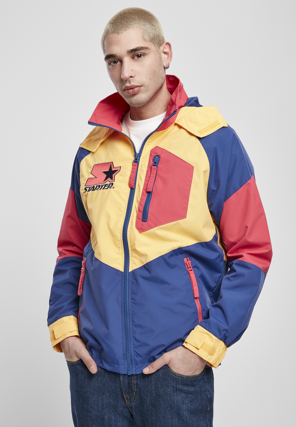 StarterBlackLabelJackeStarterMulticoloredLogoJacketRedBlueYellow