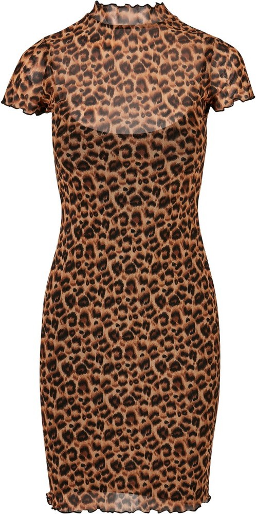 UrbanClassicsDamenKleidLadiesMeshDoubleLayerDressLeo-3XL