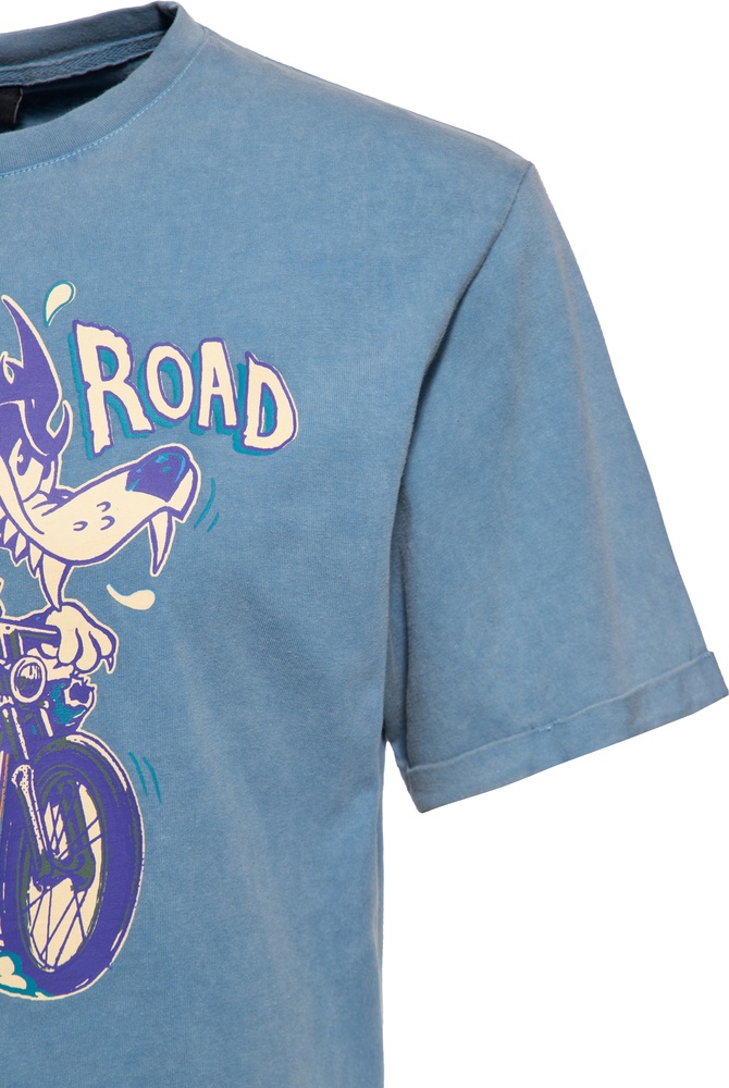 KingKerosinT-ShirtOilwashedSplitRoadKKU41064SkyBlue-S