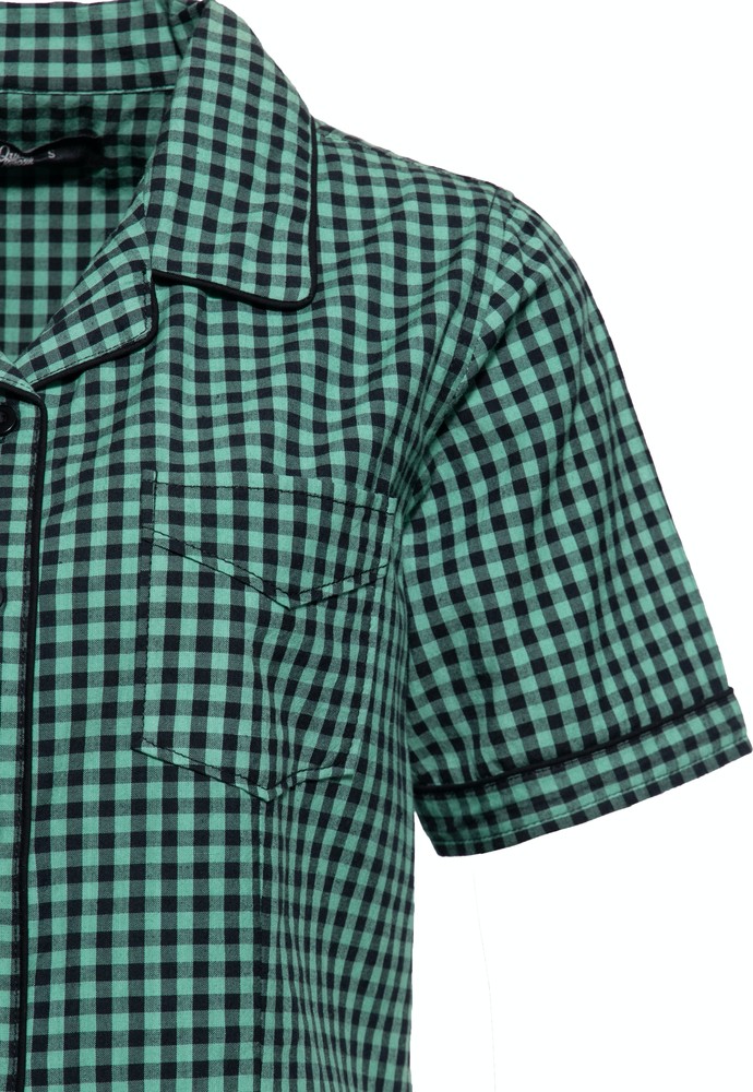 QueenKerosinDamenRetroHemdbluseMint-3XL