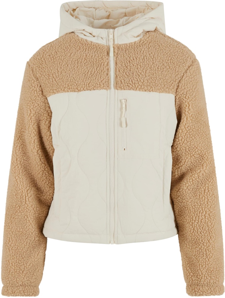 UrbanClassicsDamenJackeLadiesSherpaCrinkleNylonMixJacketTB7071UnionbeigeWhitesand-3XL