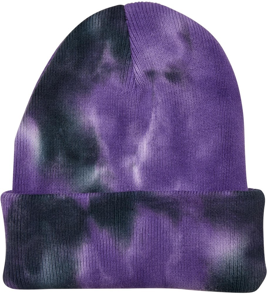 UrbanClassicsMdchenMtzeTieDyeBeanieKidsUltravioletDarkgrey-LXL