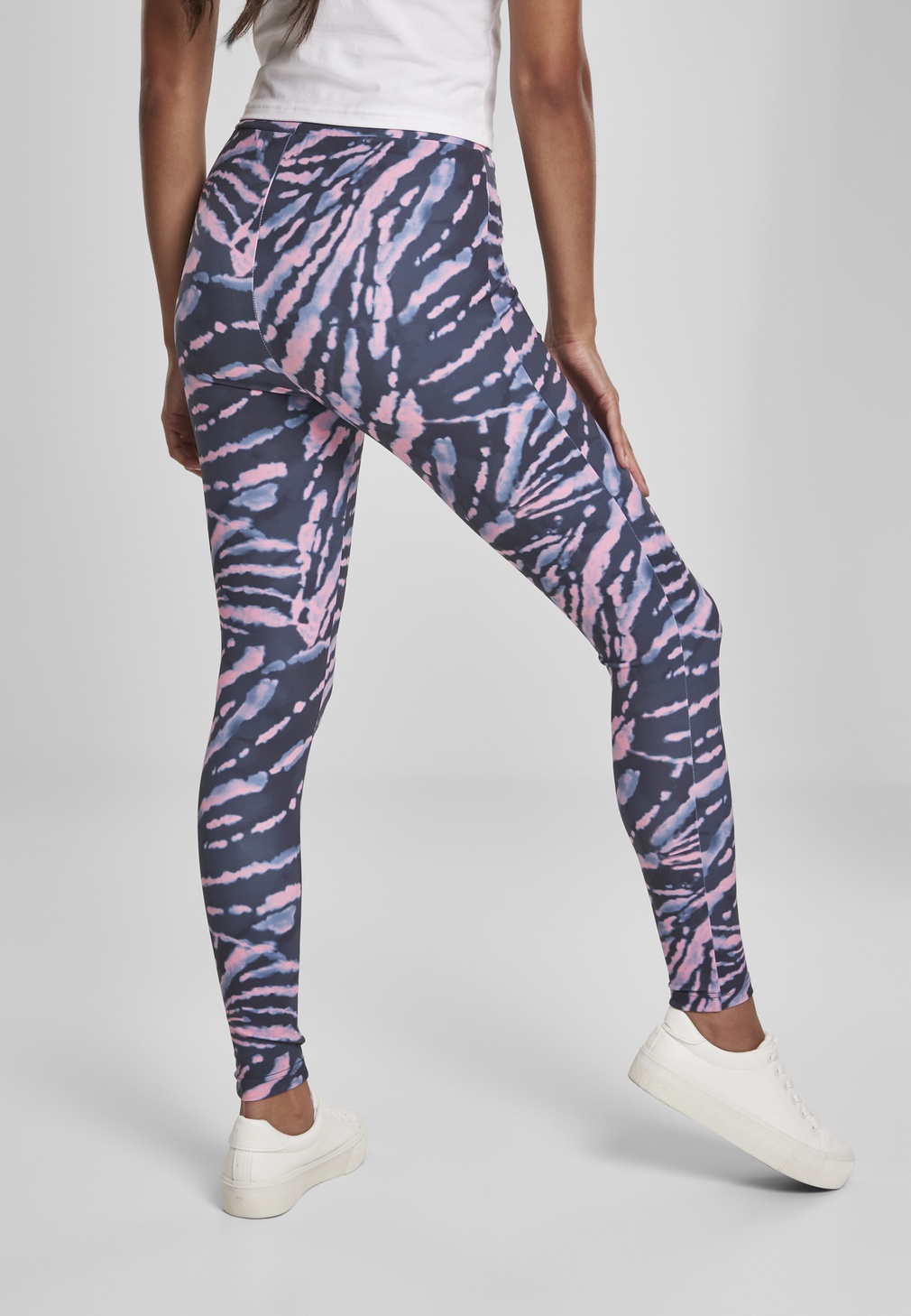 UrbanClassicsDamenLeggingsLadiesHighWaistTieDyeLeggingsDarkshadowPink