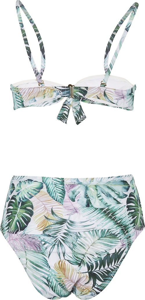 UrbanClassicsDamenBikiniLadiesHighWaistPatternBikiniLeafWhite