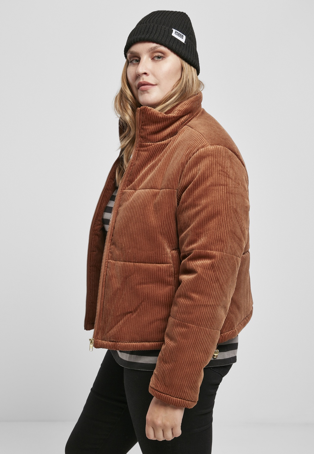 UrbanClassicsDamenWinterjackeLadiesCorduroyPufferJacketToffee-3XL