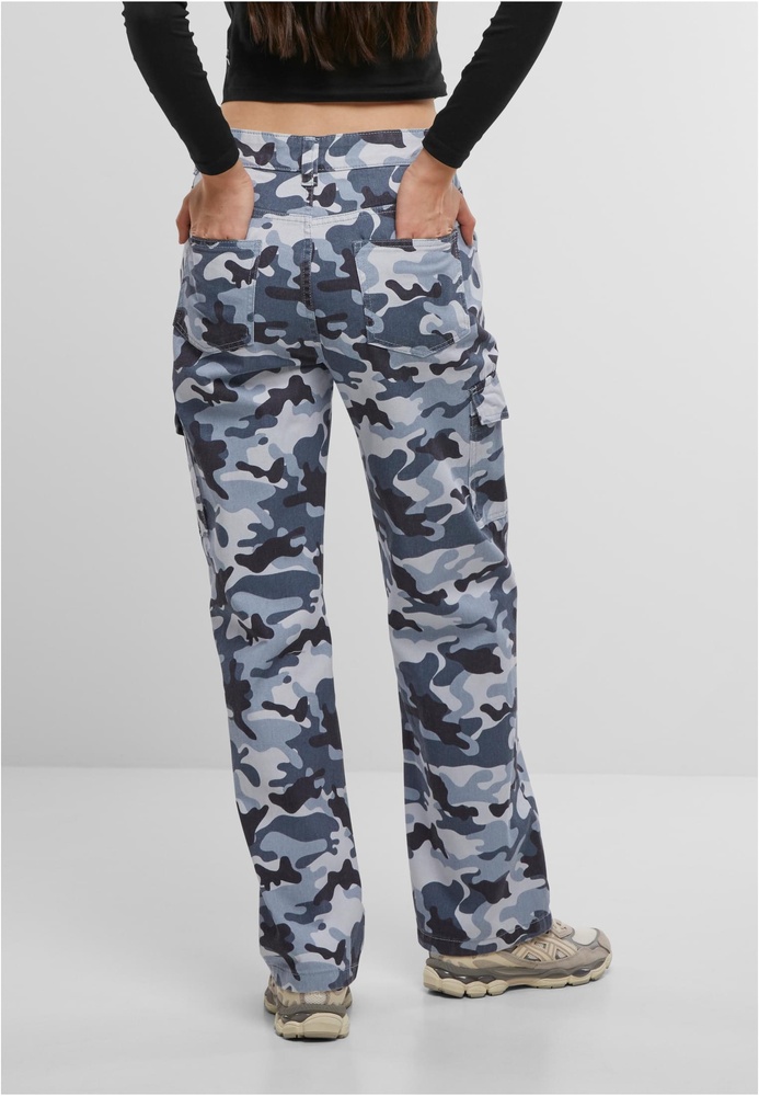 DEFDamenJeanshoseStraightFitJeansDFLJS197BlueCamo-L