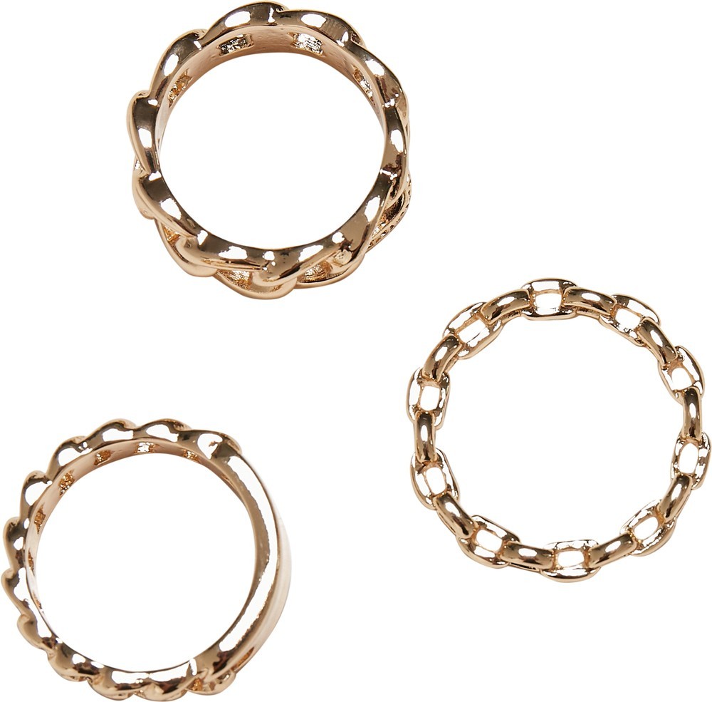 UrbanClassicsUniversalSchmuckChainRing3-PackGold