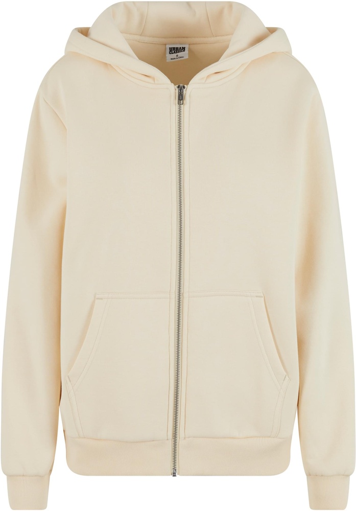 UrbanClassicsDamenLadiesFluffyZipHoodyTB7286Whitesand-3XL
