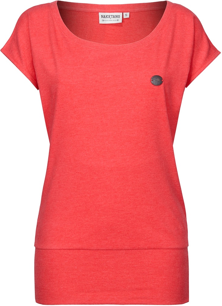 NaketanoDamenT-ShirtWolle1801-0002CherryRedMelange-XS