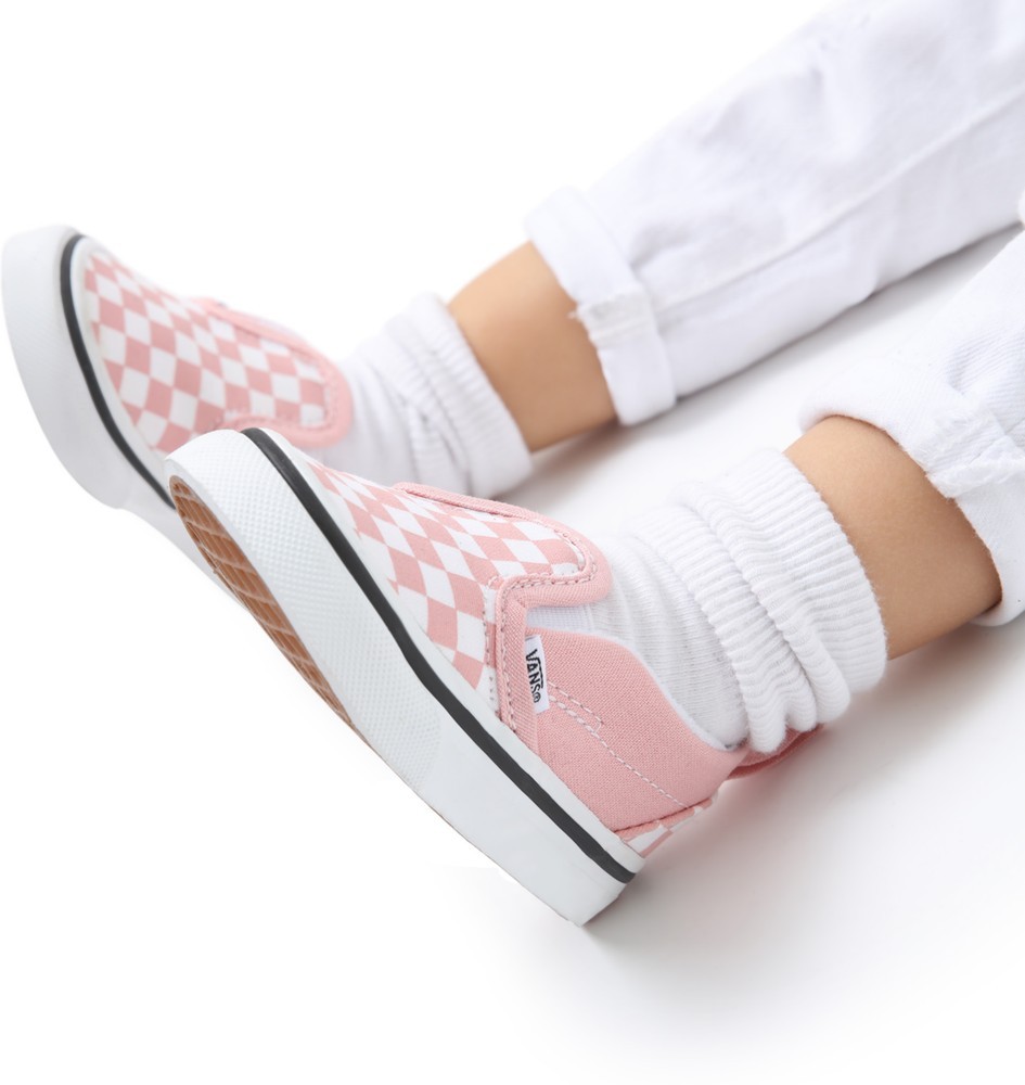 VansKinderKidsLifestyleClassicFTWSneakerTdSlip-OnVCheckerboardPowderPinkTrueWhite
