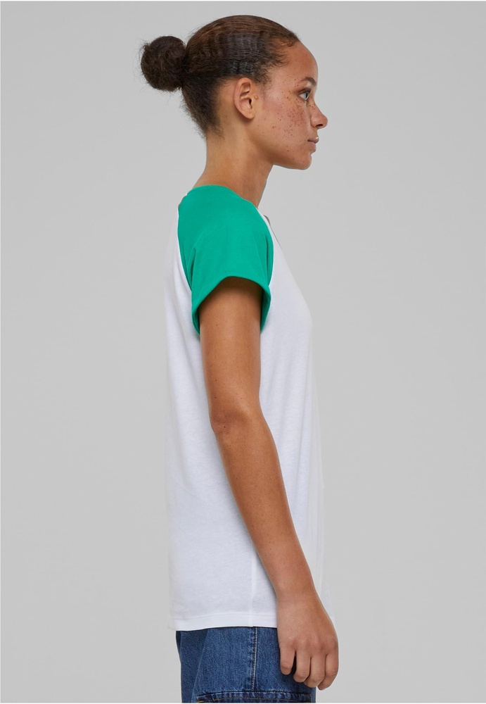 UrbanClassicsDamenT-ShirtLadiesContrastRaglanTeeTB1913WhiteFerngreen-3XL