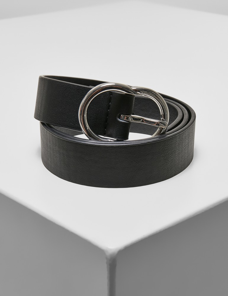 UrbanClassicsSmallRingBuckleBeltBlackSilver-L