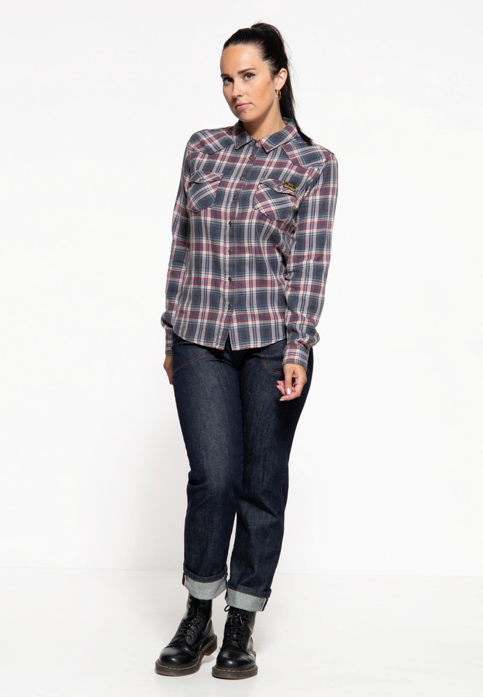 QueenKerosinHemdbluseinKaro-OptikQKI15005Navy