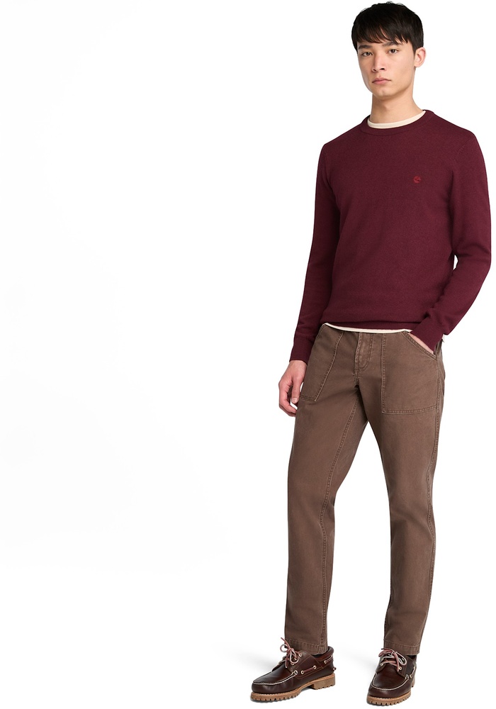 TimberlandPulloverSweatshirtJaffreyWoolBlendedCrewNeckSweaterTB0A5M1VBurgundy-S