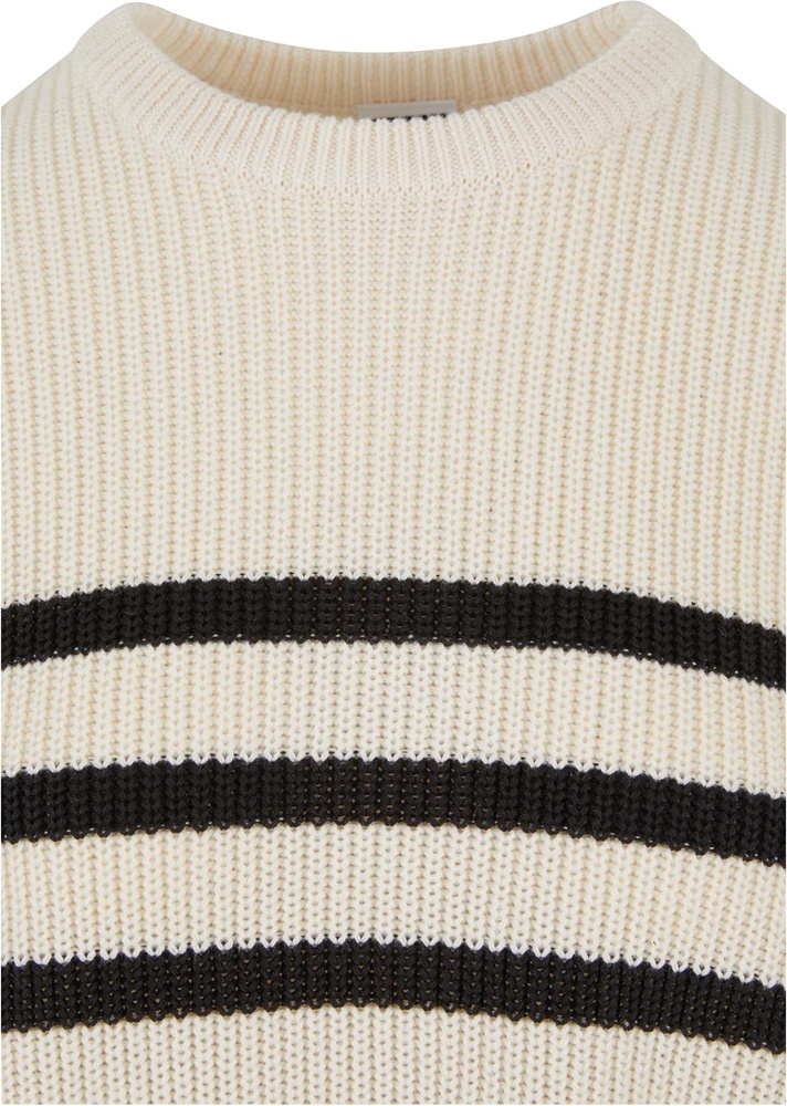 UrbanClassicsDamenLadiesRibStripedSweaterTB6895WhitesandBlack-3XL