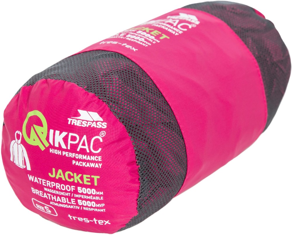 TrespassDamenRegenjackeQikpacX-UnisexPackawayJacketTp75Cassis-L