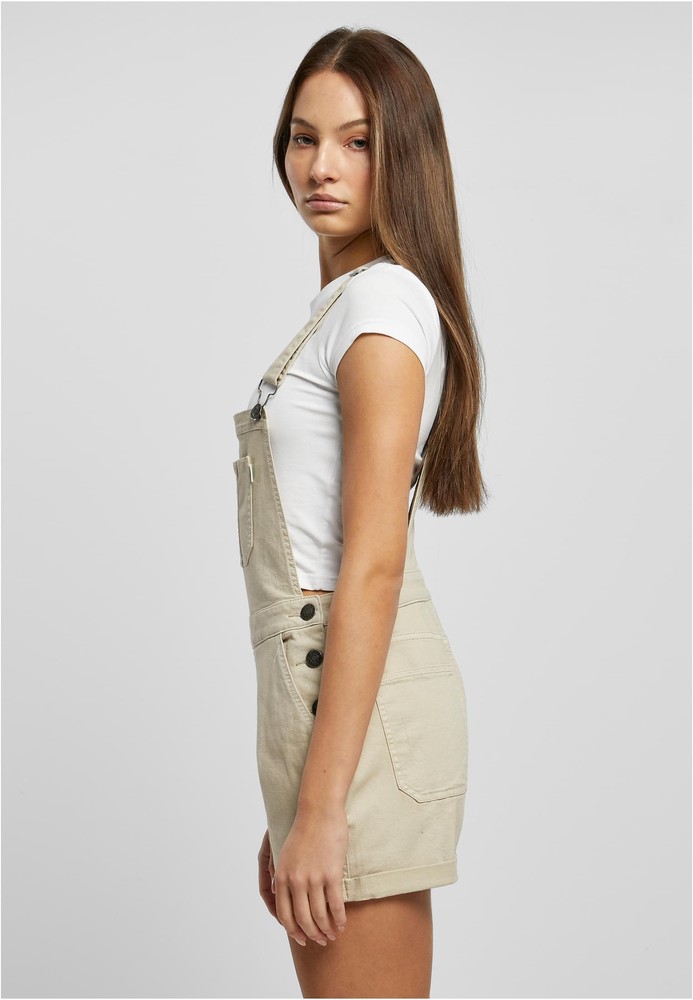 UrbanClassicsDamenLatzhoseLadiesOrganicShortDungareeOffwhiteRaw-3XL