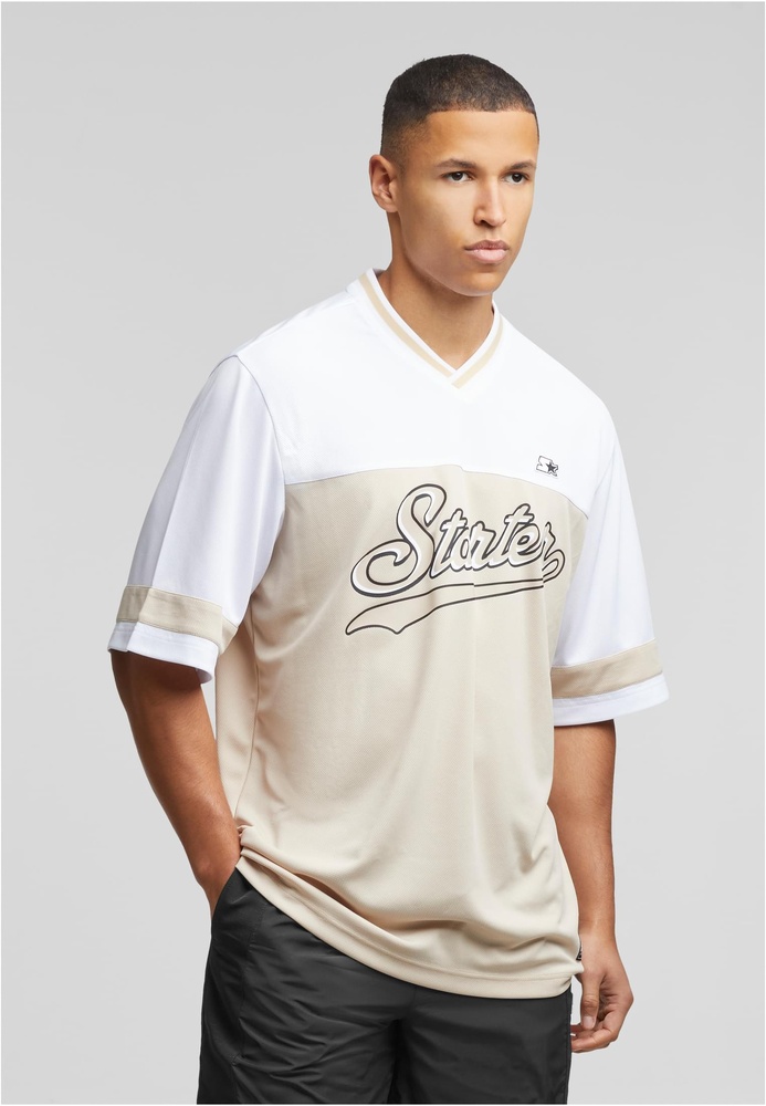 StarterBlackLabelT-ShirtV-NeckMeshTeeST422Dustysand-L