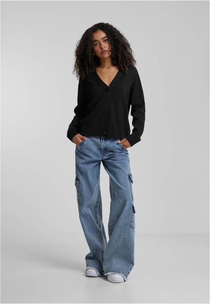 UrbanClassicsDamenLadiesKnittedCardiganTB6900Black-3XL