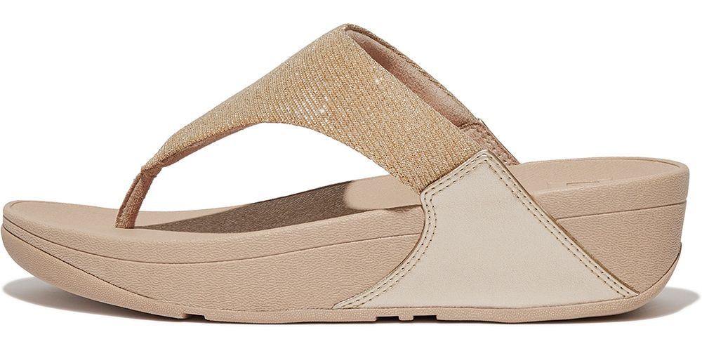 FitFlopDamenFlipFlopsLuluShimmerluxToe-PostSandalsFZ7LatteBeige-36