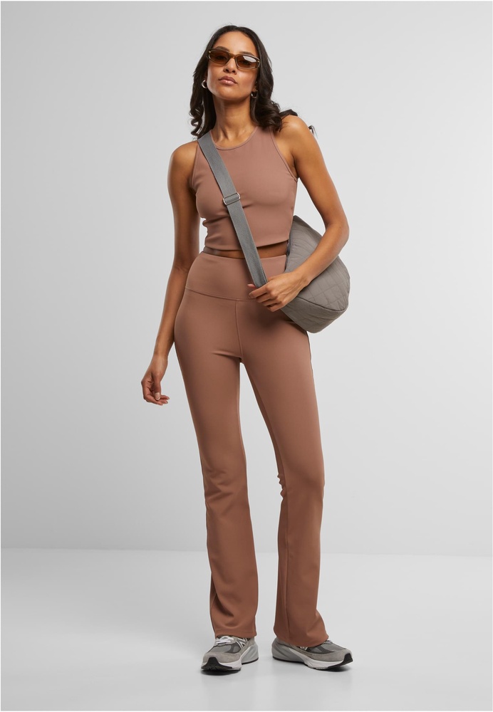 UCYogaDamenLadiesFlaredLeggingsRibTB7801LightBrown-L