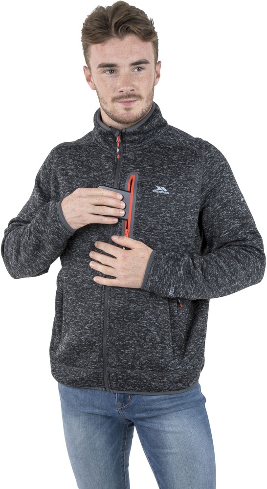 TrespassFleecejackeFleecepulloverBingham-MaleFleeceAt300BlackMarl-XXL