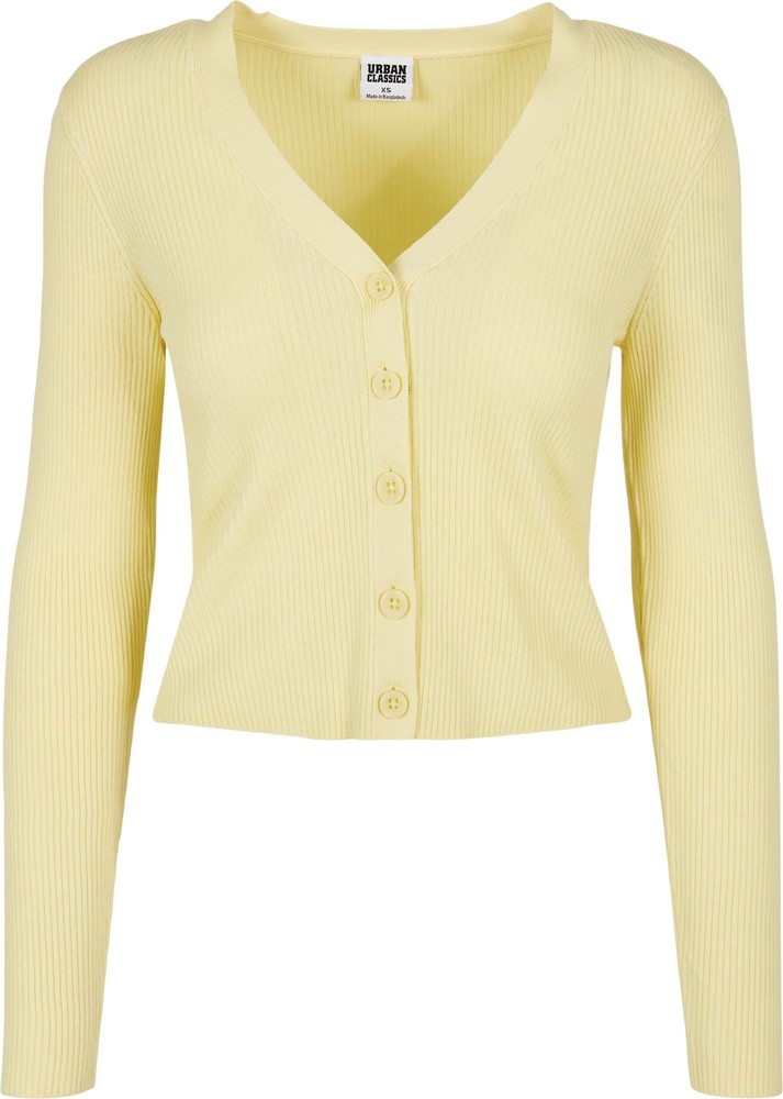 UrbanClassicsDamenLadiesShortRibKnitCardiganSoftyellow-3XL